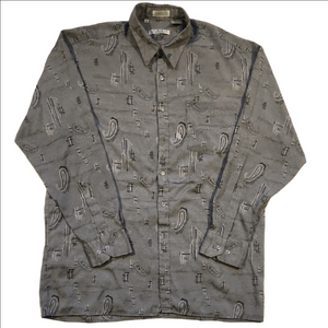Pavo by Lastrada Charcoal Paisley Button-Down Shirt